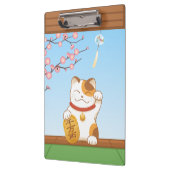 Japans Lucky Calico Cat, Maneki Neko Klembord (Links)