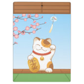 Japans Lucky Calico Cat, Maneki Neko Klembord (Achterkant)