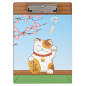 Japans Lucky Calico Cat, Maneki Neko Klembord (Voorkant)