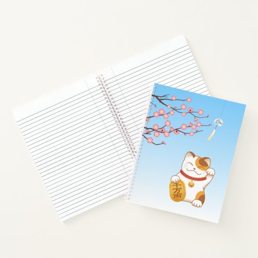 Japans Lucky Calico Cat, Maneki Neko Notitieboek (Binnen)