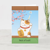 Japans Lucky Calico Kat, Maneki Neko, veel geluk Kaart (Voorkant)