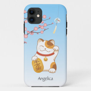 Japans Lucky Cat, Calico Maneki Neko iPhone 11 Hoesje