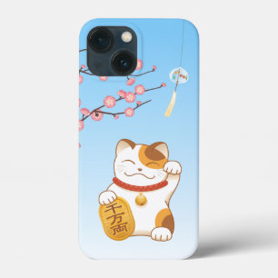 Japans Lucky Cat, Calico Maneki Neko iPhone 13 Mini Hoesje