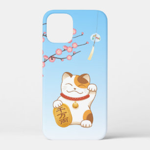 Japans Lucky Cat, Calico Maneki Neko iPhone 12 Mini Hoesje