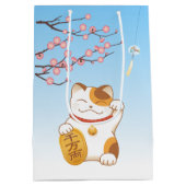 Japans Lucky Cat, Calico Maneki Neko Medium Cadeauzakje (Achterkant)