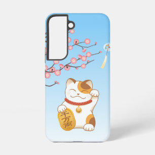 Japans Lucky Cat, Calico Maneki Neko Samsung Galaxy Hoesje