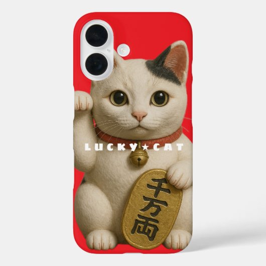 Japans Lucky Cat Charm Hoesje-Mate iPhone Case (Achterkant)