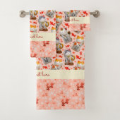 Japans Lucky Cat Kimono Peach Roze Koi Carp Bad Handdoek (Insitu)