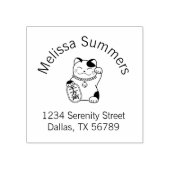 Japans Lucky Cat, Maneki Neko Arch Adres Rubberstempel (Afrduk)