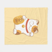 Japans Lucky Cat, Maneki Neko Luck Good Fortune Fleece Deken (Voorkant (Horizontaal))