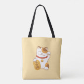 Japans Lucky Cat, Maneki Neko Luck Good Fortune Tote Bag (Achterkant)