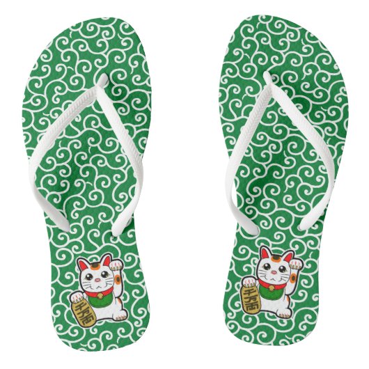 Japans Lucky Cat-Maneki Neko Teenslippers (Voetbed)