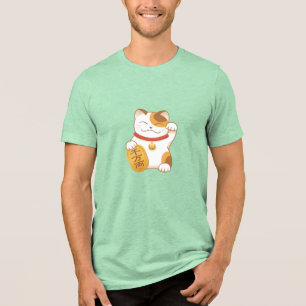 Japans Lucky Cat, Maneki Neko Tri-Blend Shirt
