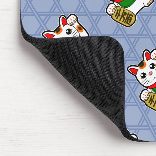 Japans Lucky Cat Pattern Muismat (Hoek)