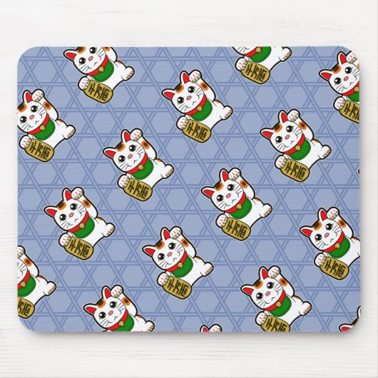 Japans Lucky Cat Pattern Muismat (Voorkant)