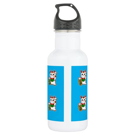 Japans Lucky Cat Pattern Waterfles (Achterkant)