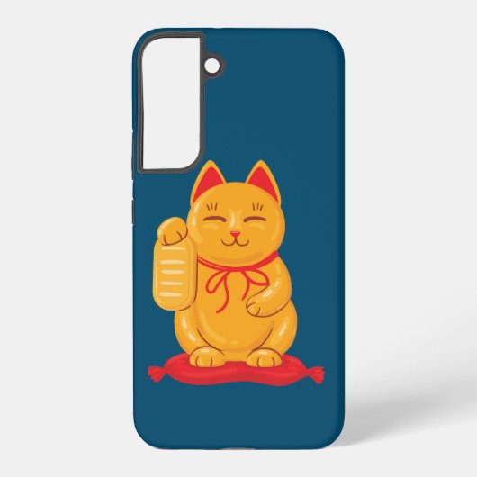 Japans Maneki Neko Gold Cat, symbool voor rijkdom Samsung Galaxy Hoesje (Achterkant)