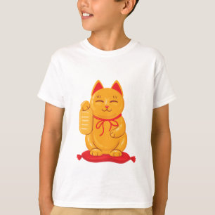 Japans Maneki Neko Gold Cat, symbool voor rijkdom T-shirt