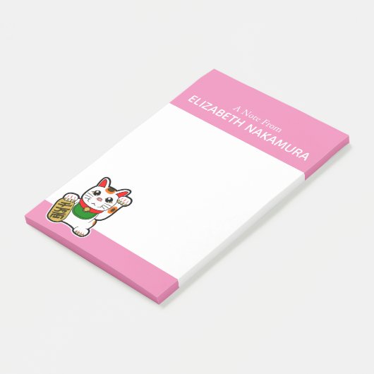 Japans "Maneki Neko" Lucky Cat Post-it® Notes (Schuin)