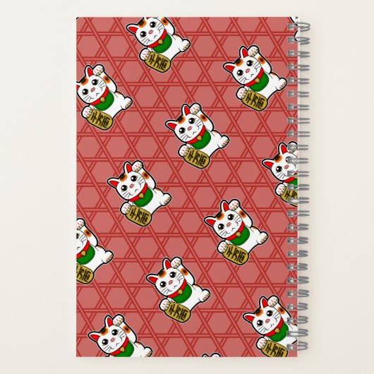 Japans Maneki Neko Patroon Notitieboek (Achterkant)