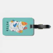 Japans Maneki Neko White Cat, gelukssymbool Bagagelabel (Achterkant horizontaal)