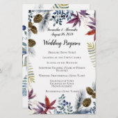 Japans Maple Floral Waterverf Wedding Programme (Voorkant / Achterkant)