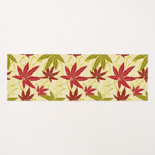 JAPANS MAPLE LEAF (CREME) YOGAMAT (Voorkant (horizontaal))