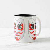 Japans masker tweekleurige koffiemok (Voorkant rechts)