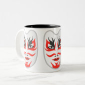 Japans masker tweekleurige koffiemok (Voorkant links)