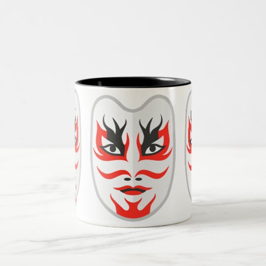 Japans masker tweekleurige koffiemok (Center)