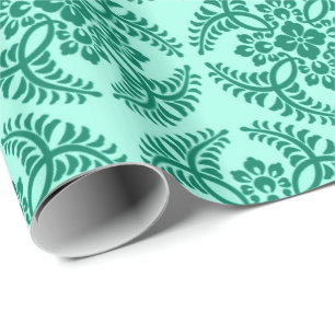 Japans Medallion Pattern, Aqua en Turquoise Cadeaupapier