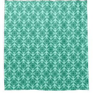 Japans Medallion Pattern, Aqua en Turquoise Douchegordijn