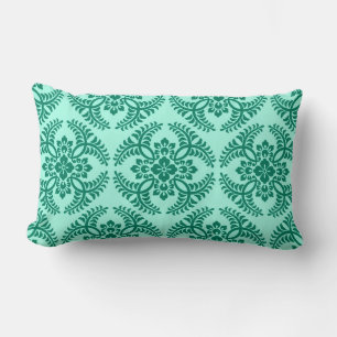 Japans Medallion Pattern, Aqua en Turquoise Kussen