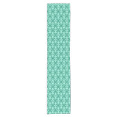 Japans Medallion Pattern, Aqua en Turquoise Sh Korte Tafelloper (Voorkant)