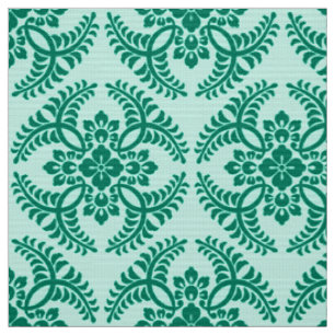Japans Medallion Pattern, Aqua en Turquoise Stof
