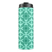 Japans Medallion Pattern, Aqua en Turquoise Thermosbeker (Voorkant)
