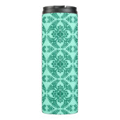 Japans Medallion Pattern, Aqua en Turquoise Thermosbeker (Achterkant)
