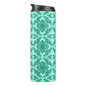 Japans Medallion Pattern, Aqua en Turquoise Thermosbeker (Geroteerd rechts)