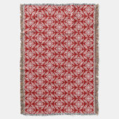 Japans Medallion Pattern, Deep Red en White Deken (Voorkant Verticaal)