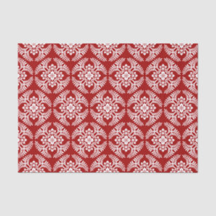 Japans Medallion Pattern, Deep Red en White Tissuepapier