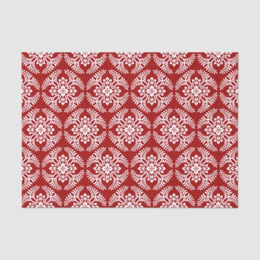 Japans Medallion Pattern, Deep Red en White Tissuepapier (Voorkant)