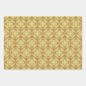 Japans Medallion Pattern, goud, grijs, groen Inpakpapier Vel (Voorkant)