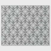 Japans Medallion Pattern, grijs / grijs & wit Cadeaupapier (Vlak)