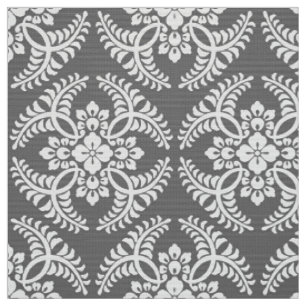 Japans Medallion Pattern, grijs / grijs & wit Stof