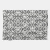 Japans Medallion Pattern, grijs / grijs & wit Theedoek (Horizontaal)