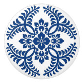 Japans Medallion Pattern, kobalt Blue en White Keramische Knop (Voorkant)
