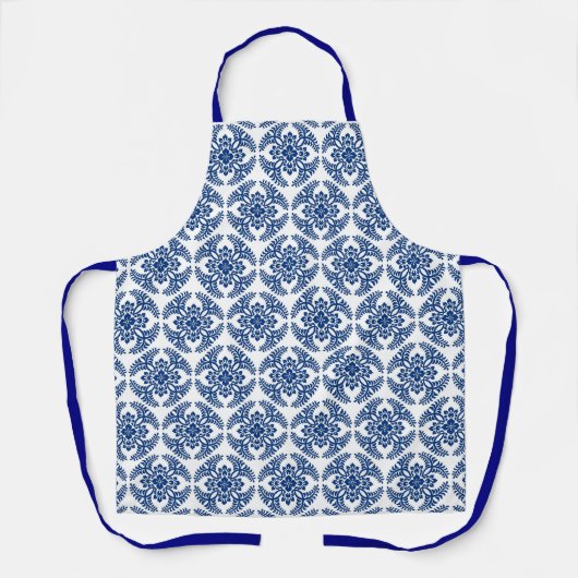 Japans Medallion Pattern, kobalt Blue en White Schort (Voorkant)