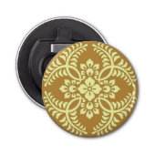Japans Medallion Pattern, Mustard Yellow Button Flesopener (Voorkant)