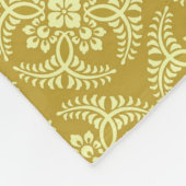 Japans Medallion Pattern, Mustard Yellow Fleece Deken (Hoek)