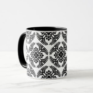 Japans Medallion Pattern, zwart en wit Mok